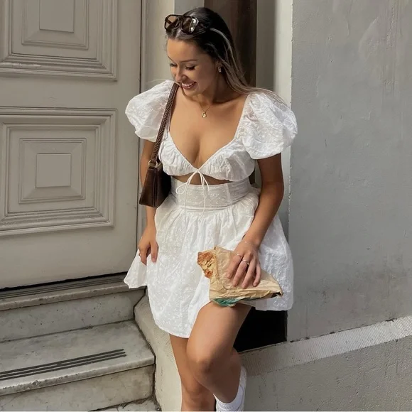 Sabo Skirt | Dresses | Sabo Skirt Alika Mini White Cut Out Dress Size Small  | Poshmark